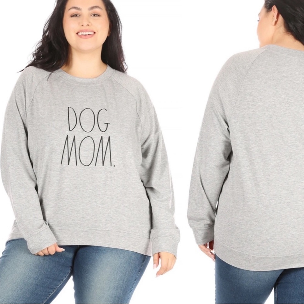 Rae Dunn Plus Size Gray Dog Mom Sweatshirt 2X NWT